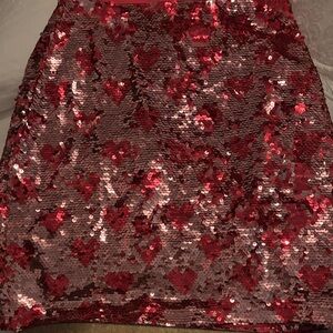 Sequin Pink Heart Skirt